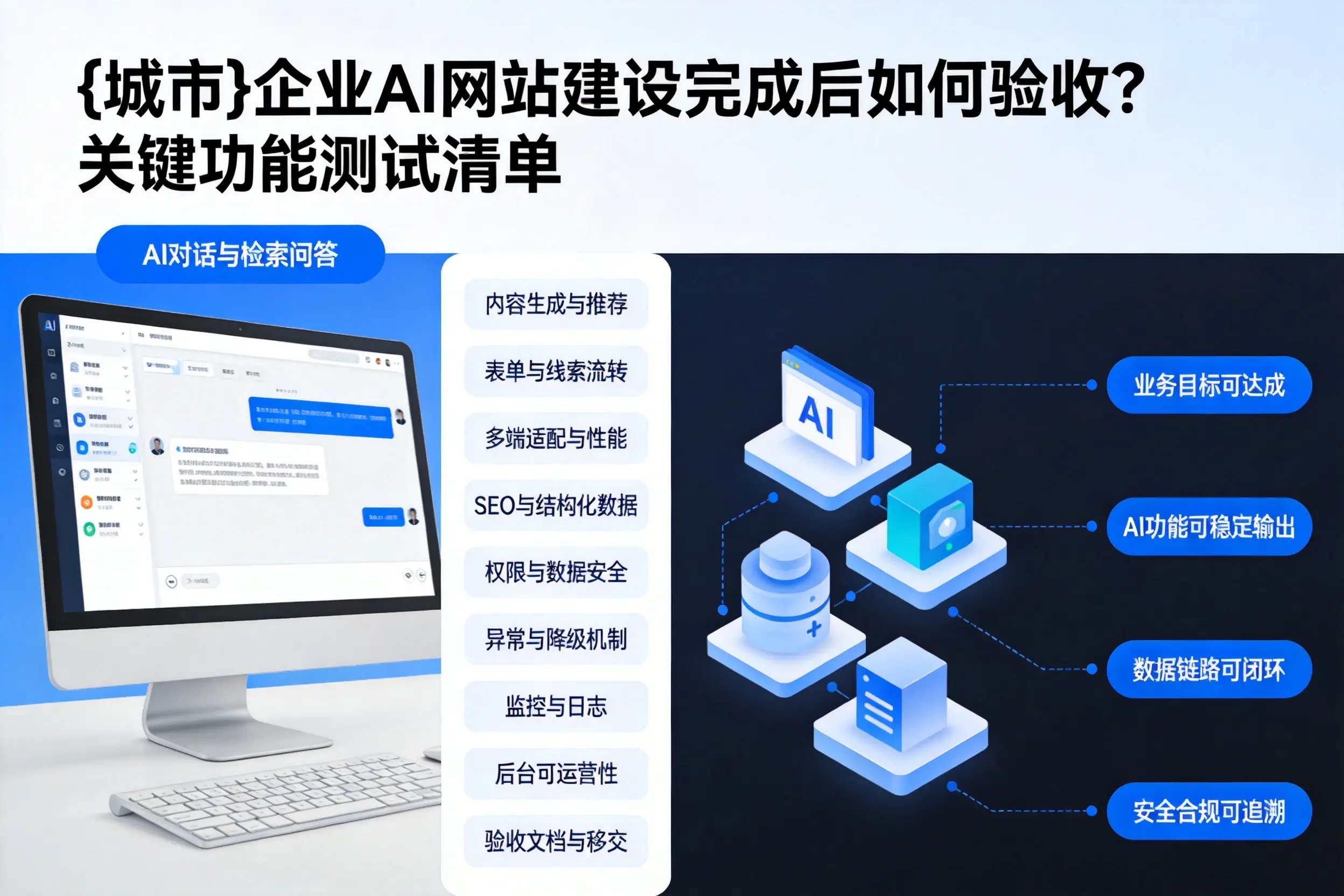 黄山企业AI网站建设完成后如何验收？关键功能测试清单