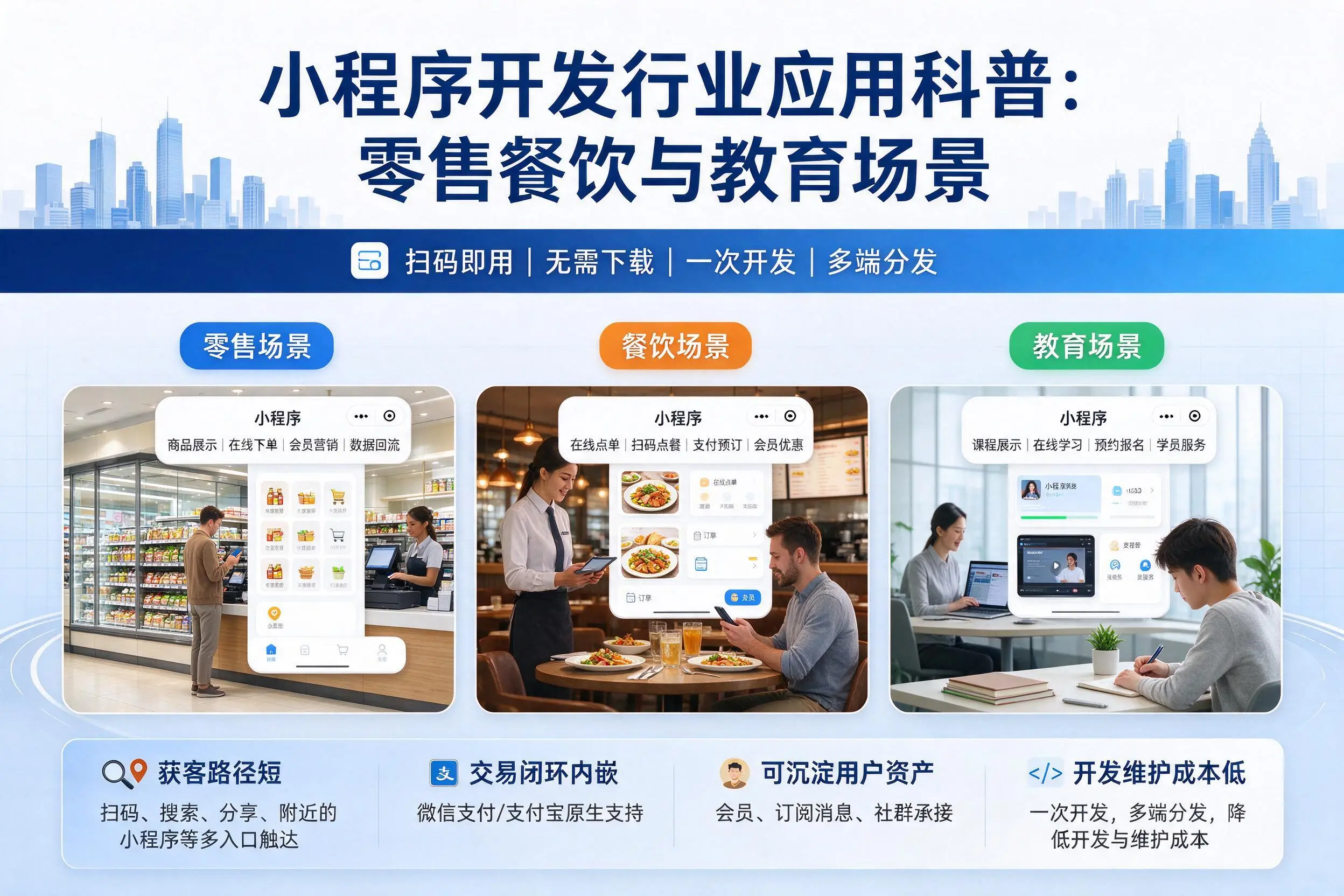 黄山小程序开发行业应用科普:零售餐饮与教育场景