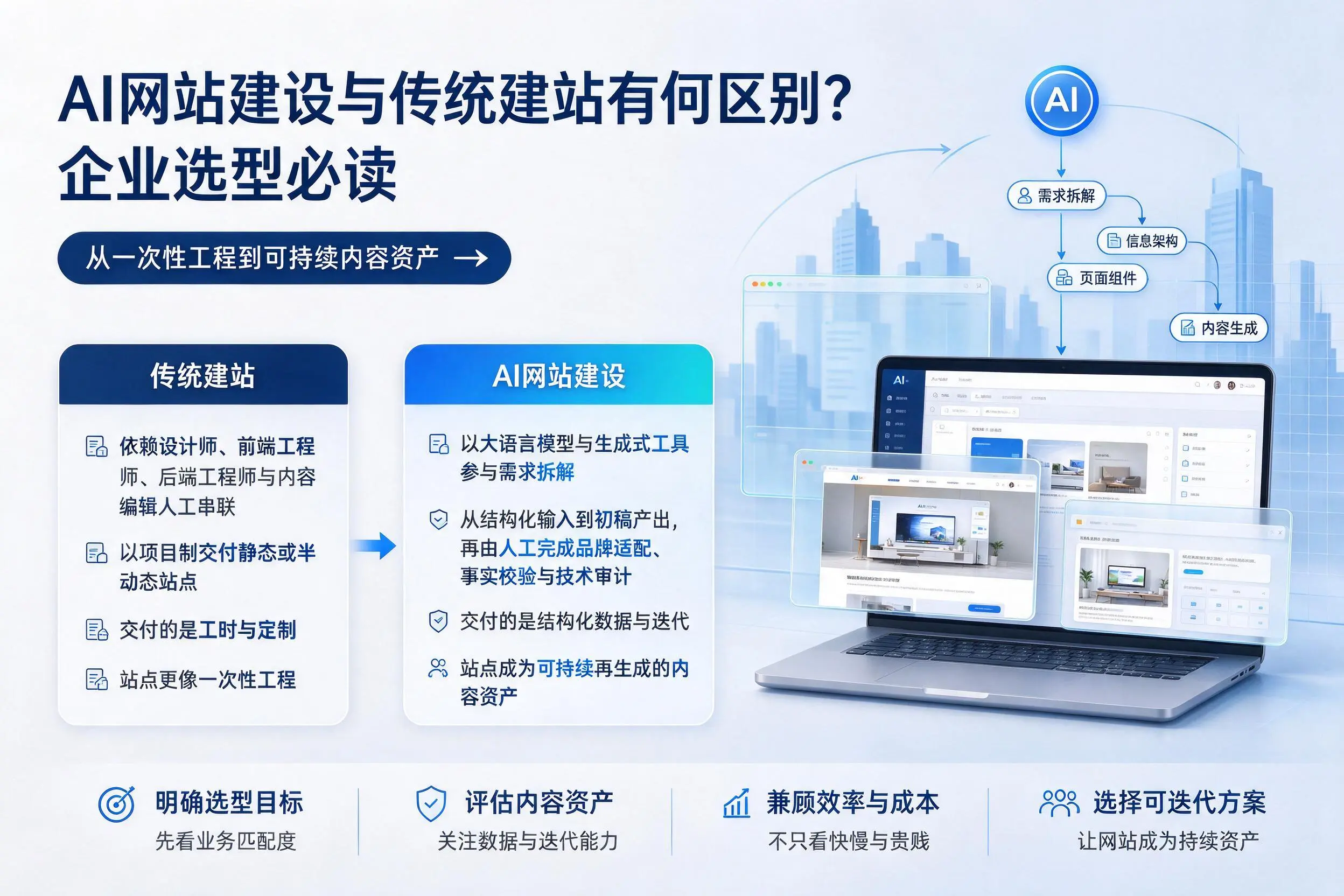 AI网站建设与传统建站有何区别？黄山企业选型必读
