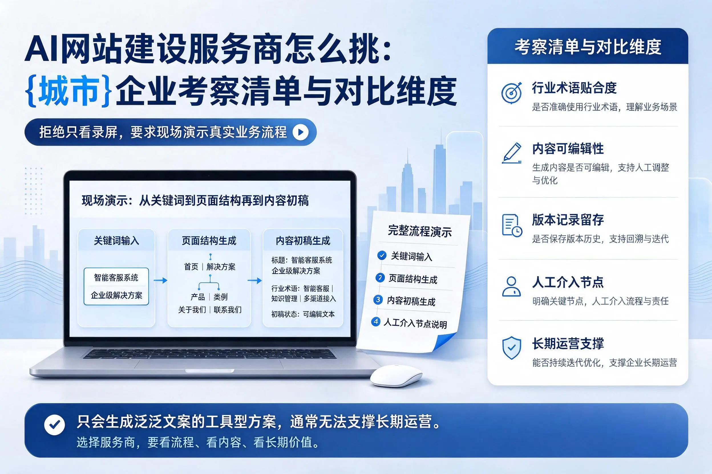 AI网站建设服务商怎么挑:黄山企业考察清单与对比维度