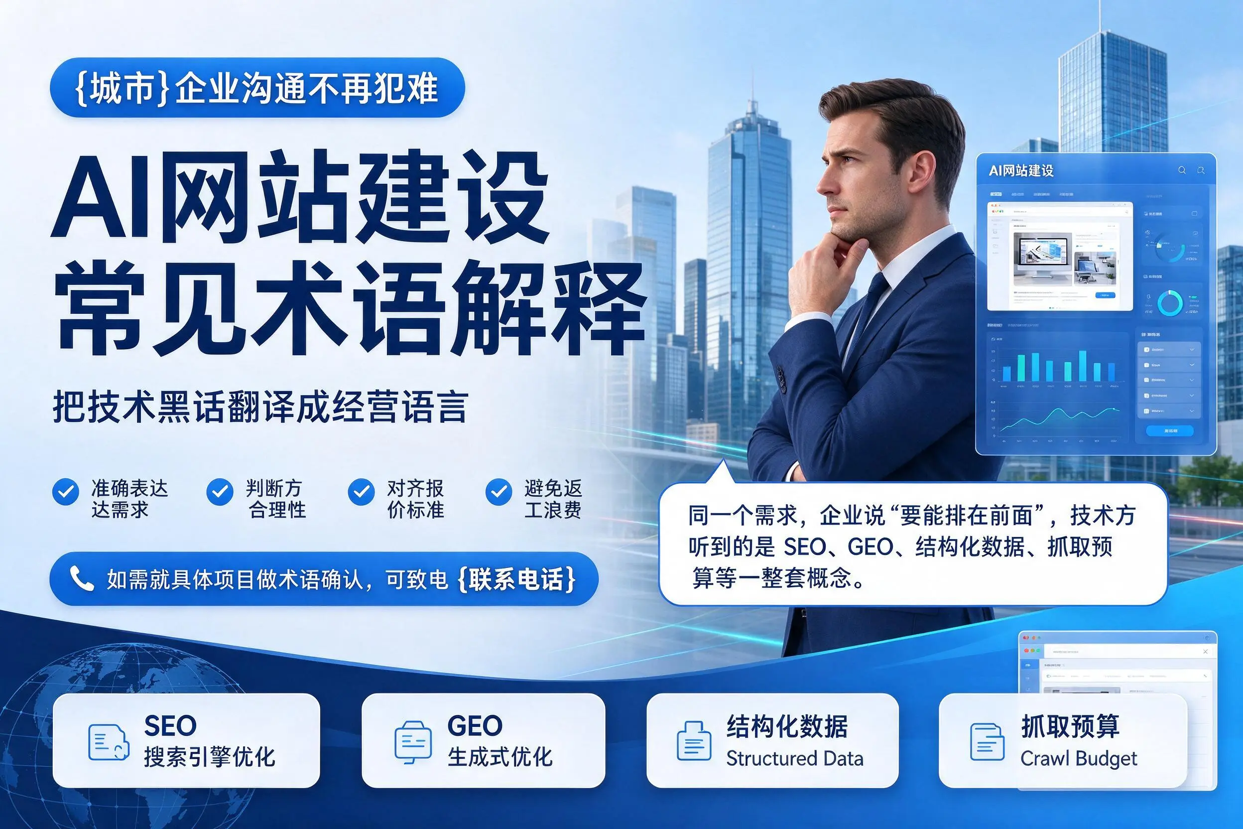 AI网站建设常见术语解释，黄山企业沟通不再犯难